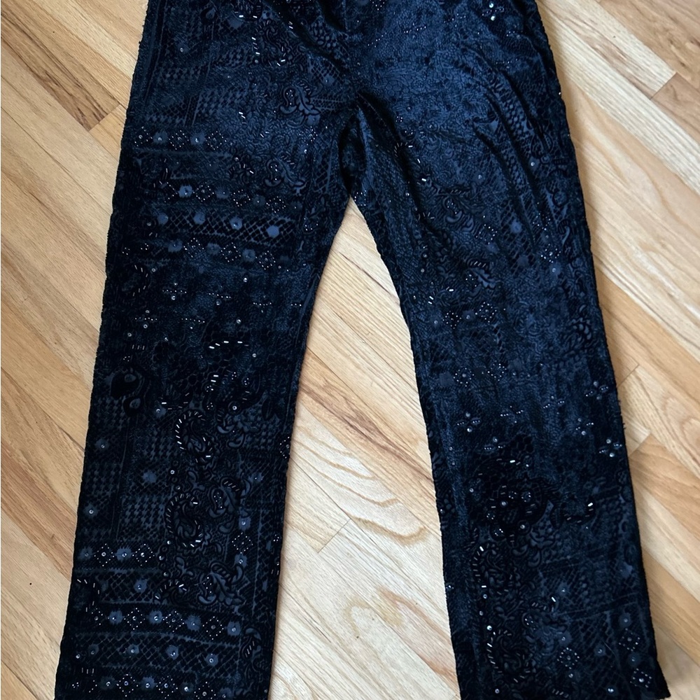 Depeche crushed/cut velvet & beads Pants